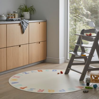 An Image of PractiMat Alphabet Vinyl Kids Mat Black and white