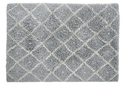 An Image of Habitat Berber Flatweave Wool Rug - 170x240cm - Light Grey