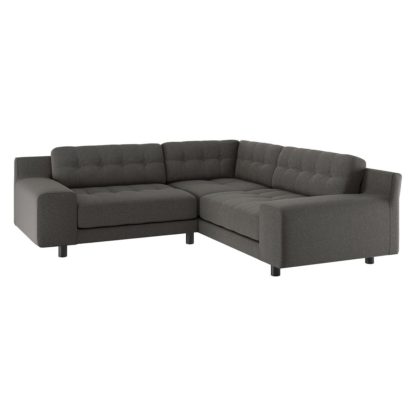 An Image of Habitat Hendricks Left Corner Wool Chaise - Charcoal