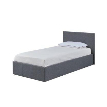 An Image of Habitat Heathdon Single Ottoman Fabric Bed Frame - Charcoal