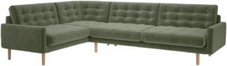 An Image of Habitat Fenner Right Corner Fabric Sofa - Sage Green