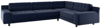 An Image of Habitat Hendricks Left Corner Velvet Sofa - Navy Blue