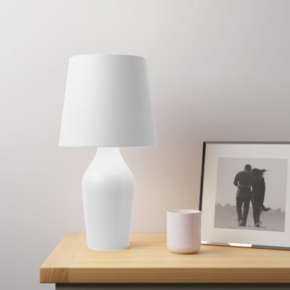 An Image of Ava Stoneware Graphite Table Lamp Grey