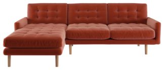 An Image of Habitat Fenner Left Corner Fabric Chaise - Orange