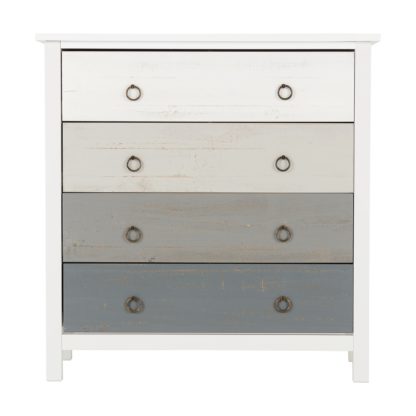 An Image of Vermount 4 Drawer Chest White and Grey