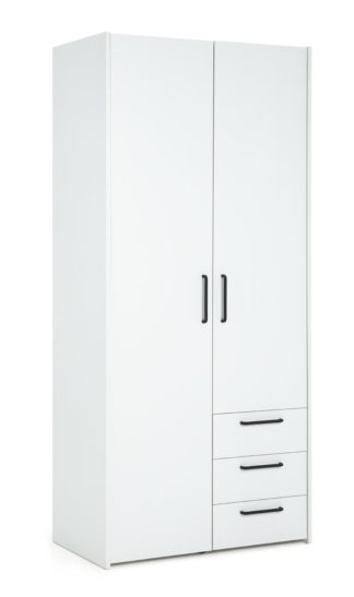 An Image of Habitat Oldham 2 Door 3 Drawer Wardrobe - White