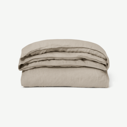 An Image of Brisa 100% Linen Duvet Cover, Super King, Oatmeal