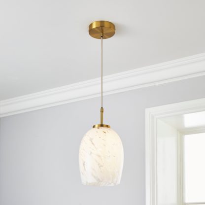 An Image of Lilo 1 Light Pendant Ceiling Fitting Amber