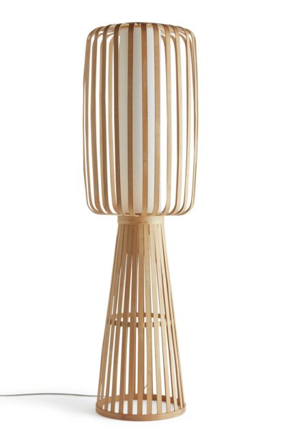 An Image of Habitat Achille Japonica Floor Lamp - Ash