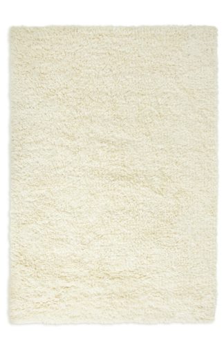 An Image of Habitat Handwoven Plain Shaggy Wool Rug - White - 160x230cm