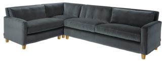 An Image of Habitat Chester Right Corner Velvet Sofa - Dark Grey