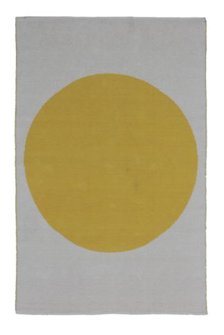 An Image of Habitat Sun Jacquard Cotton Flatweave Rug -120x180cm -Yellow