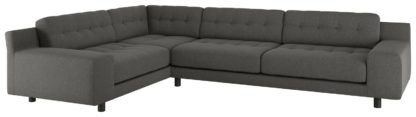 An Image of Habitat Hendricks Left Corner Wool Sofa - Charcoal