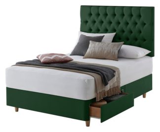 An Image of Silentnight Sassaria Kingsize 2 Drawer Divan Bed - Green