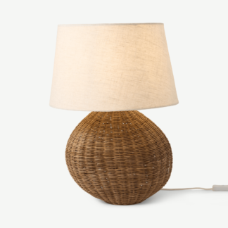 An Image of Georgia Table Light, Natural Rattan