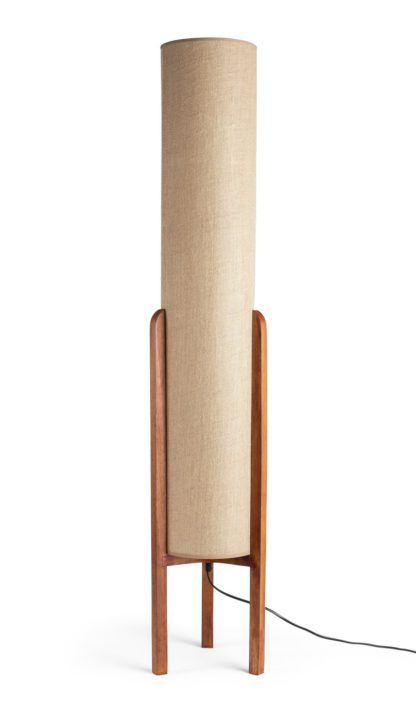 An Image of Habitat Arbaa Woven Column Floor Lamp - Natural