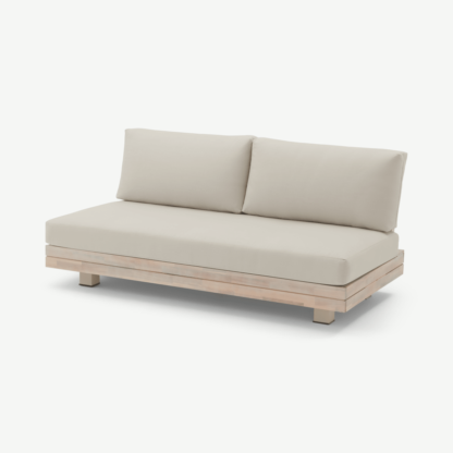 An Image of Avarna 2 Seater Garden Sofa, Whitewash Acacia Wood