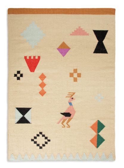 An Image of Habitat Lora Flatweave Wool Rug - Multi - 140x200cm