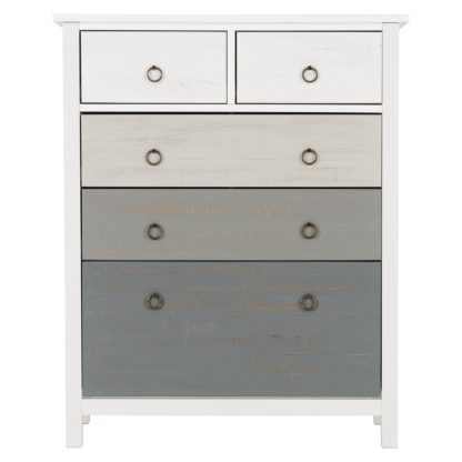 An Image of Vermount 5 Drawer Chest White and Grey