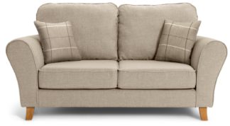 An Image of Argos Home Klara 2 Seater Fabric Sofa - Beige