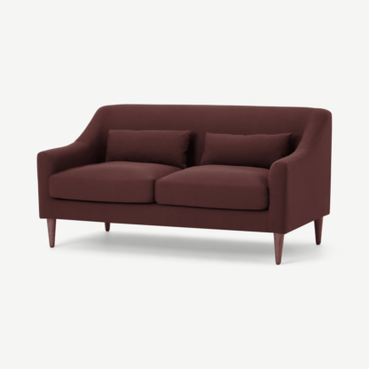 An Image of Herton 2 Seater Sofa, Deep Berry Recycled Cotton