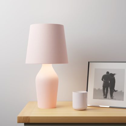 An Image of Ava Stoneware Graphite Table Lamp Grey