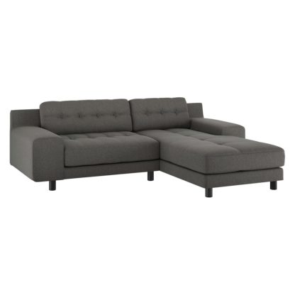 An Image of Habitat Hendricks Right Corner Wool Chaise - Charcoal