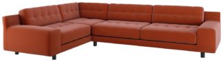 An Image of Habitat Hendricks Right Corner Velvet Sofa - Orange