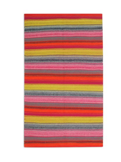 An Image of Habitat Agnes Flatweave Cotton Rug - Multi - 120x180cm