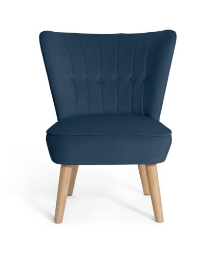 An Image of Habitat Alexis Velvet Cocktail Chair - Navy