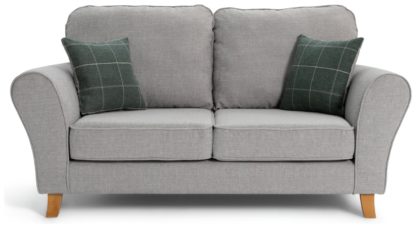 An Image of Argos Home Klara 2 Seater Fabric Sofa - Grey