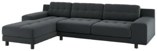 An Image of Habitat Hendricks Left Corner Velvet Chaise - Grey