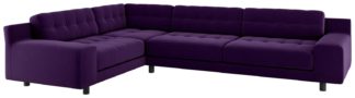 An Image of Habitat Hendricks Right Corner Velvet Sofa - Dark Purple