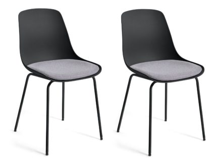 An Image of Habitat Eva Pair of Dining Chairs - Black