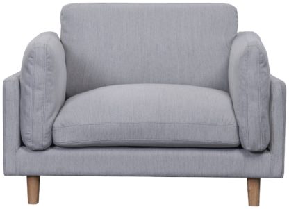 An Image of Habitat Salome Fabric Cuddle Chair - Light Grey