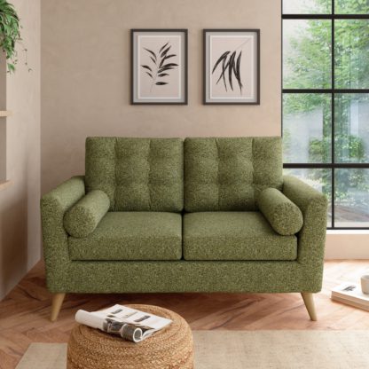 An Image of Lewes Marl 2 Seater Sofa Cosy Marl Olive