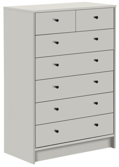 An Image of Argos Home Malibu 5 + 2 Drawer Chest - Soft Grey