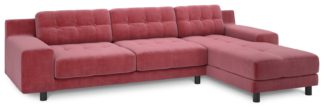 An Image of Habitat Hendricks Right Corner Velvet Chaise - Dusty Rose