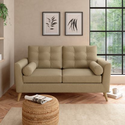 An Image of Lewes Marl 3 Seater Sofa Cosy Marl Olive