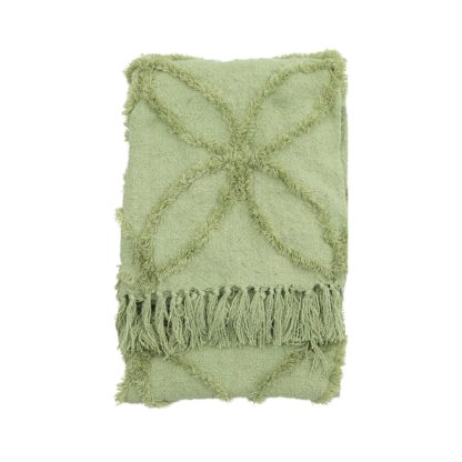 An Image of Simply Green Miami Tufted Throw Blue