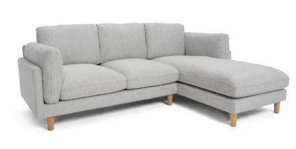 An Image of Habitat Salome Right Corner Fabric Sofa - Light Grey