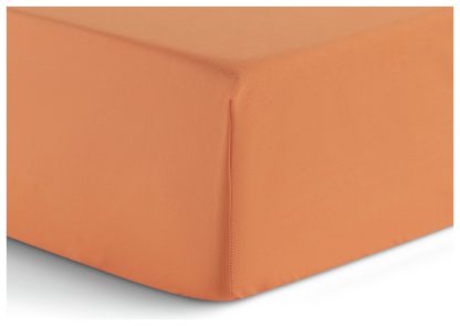 An Image of Habitat Kids Joyful Plain Coral Fitted Sheet - Toddler