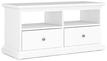 An Image of Paris 2 Drawer TV Unit - White