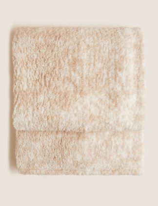 An Image of M&S Teddy Fleece Marl Throw