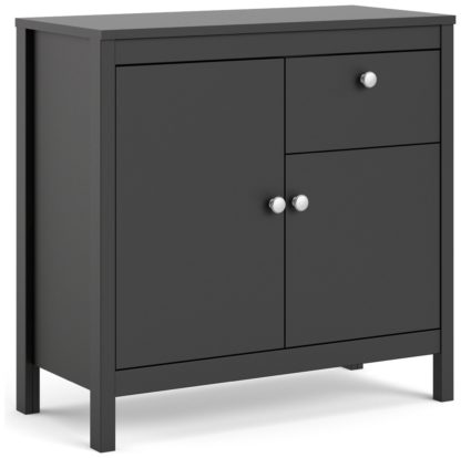 An Image of Madrid 2 Door 1 Drawer Sideboard - Black