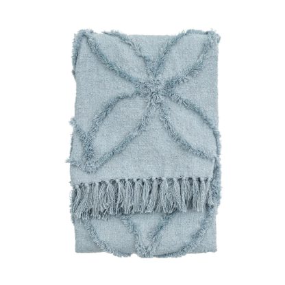 An Image of Simply Green Miami Tufted Throw Blue