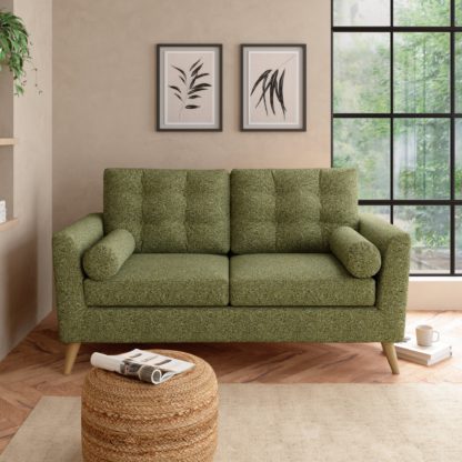 An Image of Lewes Marl 3 Seater Sofa Cosy Marl Olive