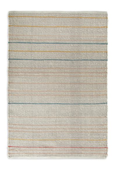 An Image of Habitat Striped Flatweave Cotton Rug - Pink - 170x240cm