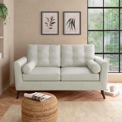 An Image of Lewes Slub Cotton Blend 3 Seater Sofa Slub Cotton Blend Black