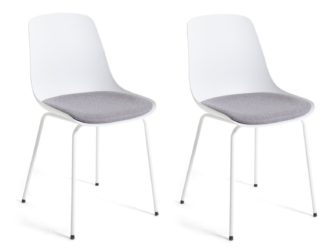 An Image of Habitat Eva Pair of Dining Chairs - White